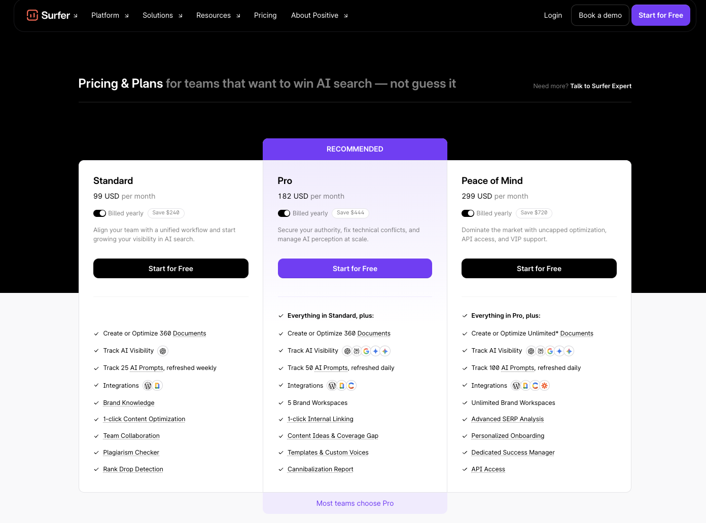 surferseo review pricing